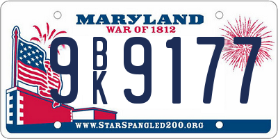 MD license plate 9BK9177