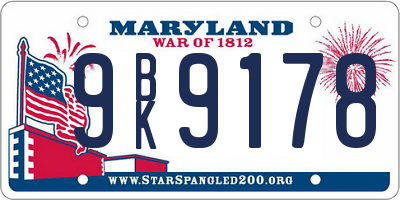 MD license plate 9BK9178