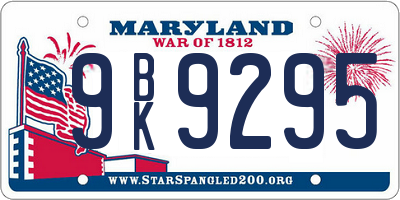 MD license plate 9BK9295