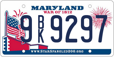 MD license plate 9BK9297