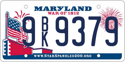 MD license plate 9BK9379