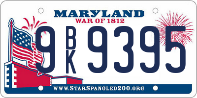 MD license plate 9BK9395