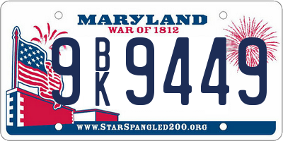 MD license plate 9BK9449
