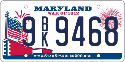 MD license plate 9BK9468
