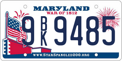 MD license plate 9BK9485
