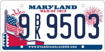 MD license plate 9BK9503