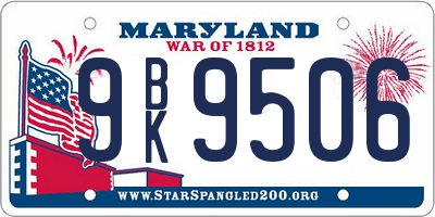 MD license plate 9BK9506