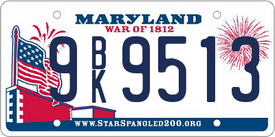 MD license plate 9BK9513