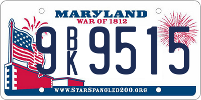 MD license plate 9BK9515