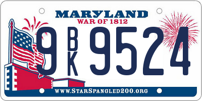 MD license plate 9BK9524