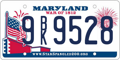 MD license plate 9BK9528