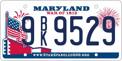 MD license plate 9BK9529