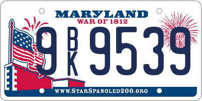 MD license plate 9BK9539