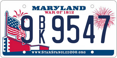 MD license plate 9BK9547