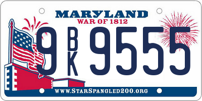 MD license plate 9BK9555