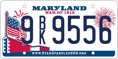 MD license plate 9BK9556