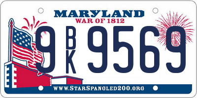 MD license plate 9BK9569