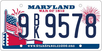 MD license plate 9BK9578