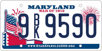 MD license plate 9BK9590