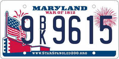 MD license plate 9BK9615