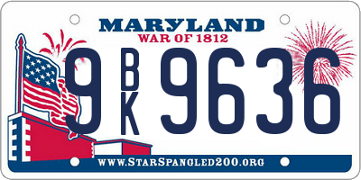 MD license plate 9BK9636
