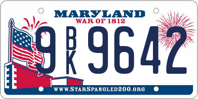 MD license plate 9BK9642