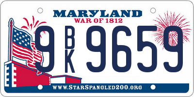 MD license plate 9BK9659