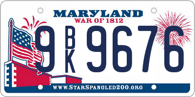 MD license plate 9BK9676
