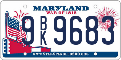 MD license plate 9BK9683