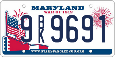 MD license plate 9BK9691