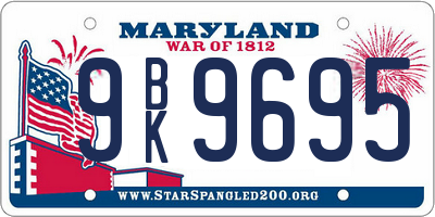 MD license plate 9BK9695