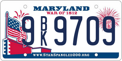 MD license plate 9BK9709