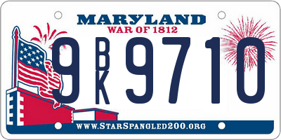 MD license plate 9BK9710