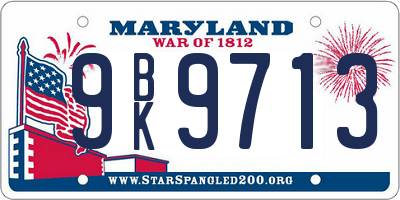MD license plate 9BK9713