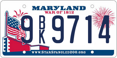 MD license plate 9BK9714
