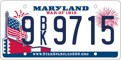 MD license plate 9BK9715