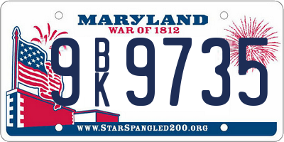MD license plate 9BK9735