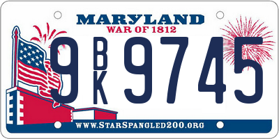MD license plate 9BK9745
