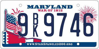 MD license plate 9BK9746