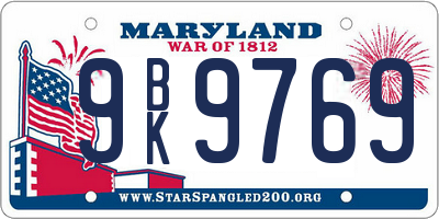 MD license plate 9BK9769