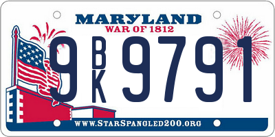 MD license plate 9BK9791