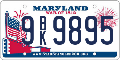 MD license plate 9BK9895