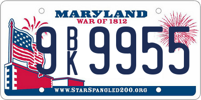 MD license plate 9BK9955