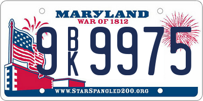 MD license plate 9BK9975