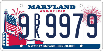 MD license plate 9BK9979