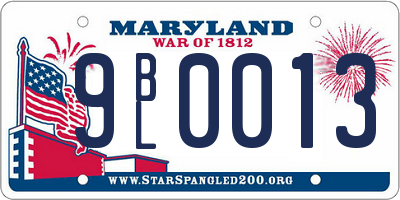 MD license plate 9BL0013