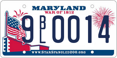 MD license plate 9BL0014