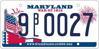 MD license plate 9BL0027