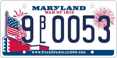 MD license plate 9BL0053