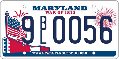 MD license plate 9BL0056